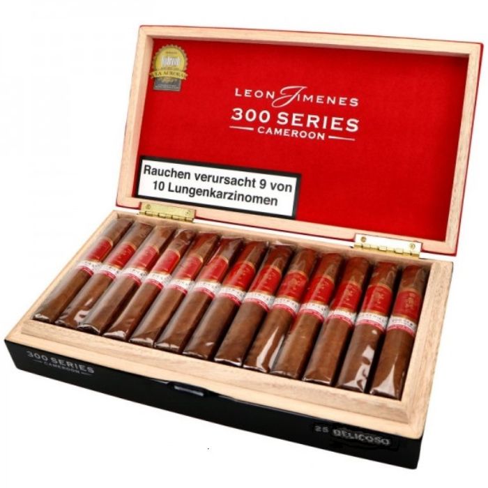 Коробка Leon Jimenes 300 series Cameroon Belicoso на 25 сигар