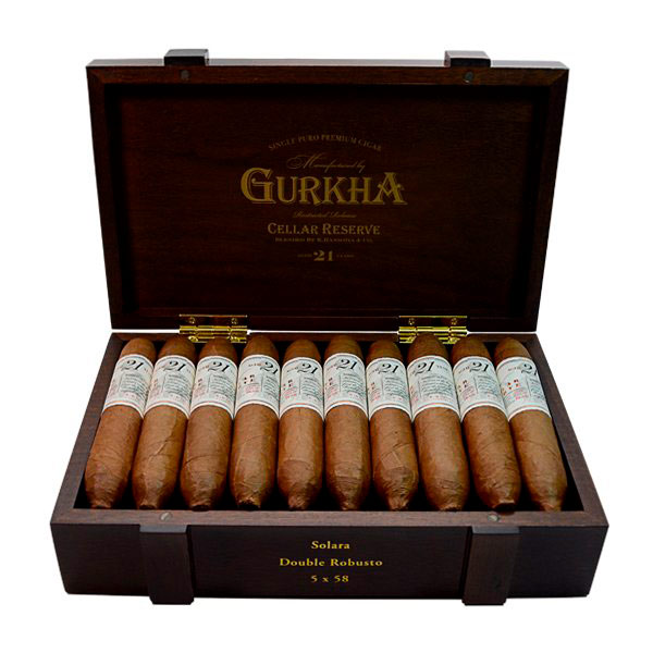 Коробка Gurkha Cellar Reserve Aged 21 Years Solara Double Robusto на 20 сигар