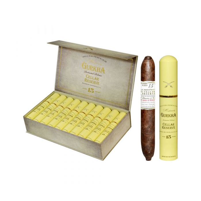 Коробка Gurkha Cellar Reserve 15 Years Grand Rothschild Tubes на 20 сигар