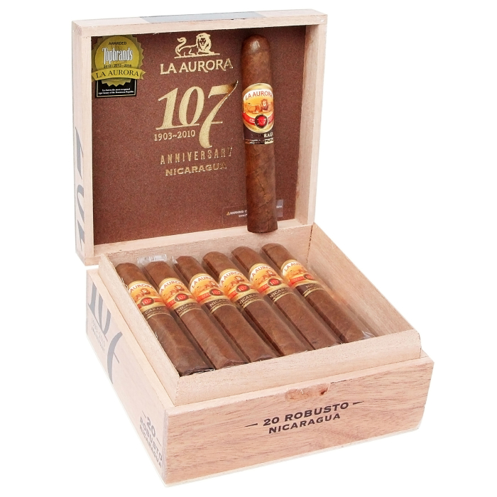 Коробка La Aurora 107 Nicaragua Robusto на 20 сигар