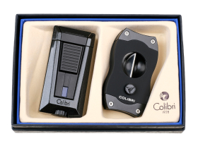 Подарочный набор Colibri Stealth, зажигалка и каттер, черный GS900T1