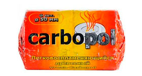 Уголь для кальяна Carbopol 50мм. 6 шт.
