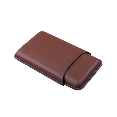 Чехол P&A на 3 сигары Churchill (диаметром до 20 мм), кожа, коричневый T369-Brown