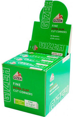Бумага для самокруток Gizeh Extra Slim Fine Cut Corners 66