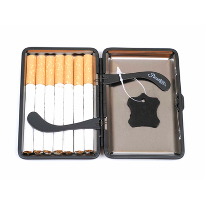 Портсигар Passatore на 14 сигарет, натуральная кожа, черный, C123