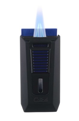 Зажигалка сигарная Colibri Slide (двойное пламя), черно-синяя LI850T15