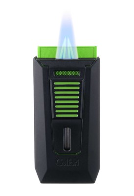 Зажигалка сигарная Colibri Slide (двойное пламя), черно-зеленая LI850T16